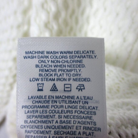 Lands' End Cable Sweater Drifter Knit Womens Cotton White Fisherman NWT $89 XL/P - Picture 7 of 7